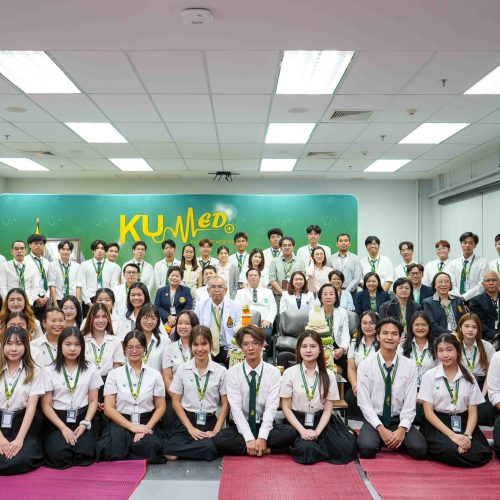 Faculty of Medicine, Kasetsart University organized a ceremony to pay respect to teachers and present awards to medical students for the academic year 2025.
